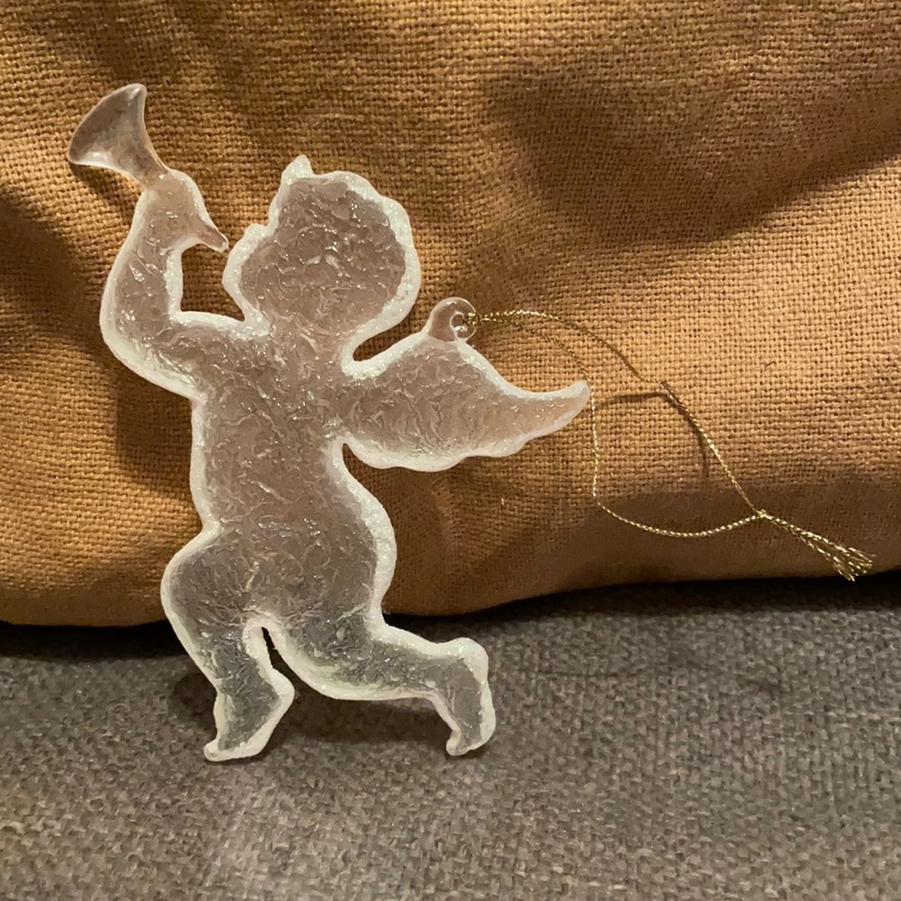 Christmas Ornament Angel playing trumpet